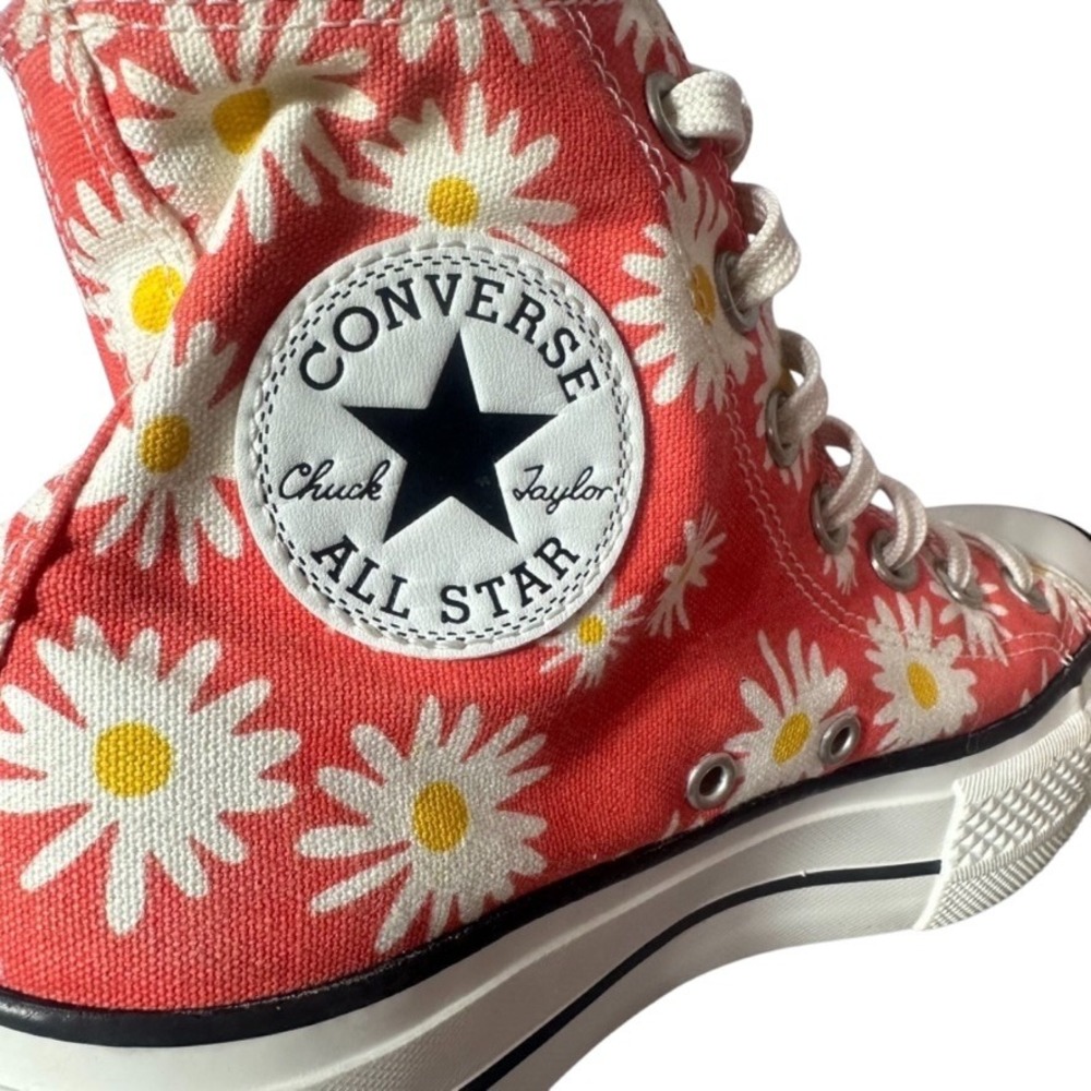 Converse Chuck Taylor Daisy Print High Top Sneakers Coral Women's 7.5‎ - Picture 4 of 16